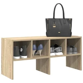 Zapatero apilable roble sonoma 89,5x30x40 cm de , Organizadores de vestidores y perchas de barra - Ref: Foro24-858843, Precio...