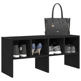 Zapatero apilable roble negro 89,5x30x40 cm de , Organizadores de vestidores y perchas de barra - Ref: Foro24-858841, Precio:...