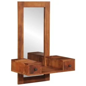 Espejo de pared con cajones madera maciza de acacia 60x33x90 cm de , Espejos - Ref: Foro24-4102372, Precio: 146,26 €, Descuen...