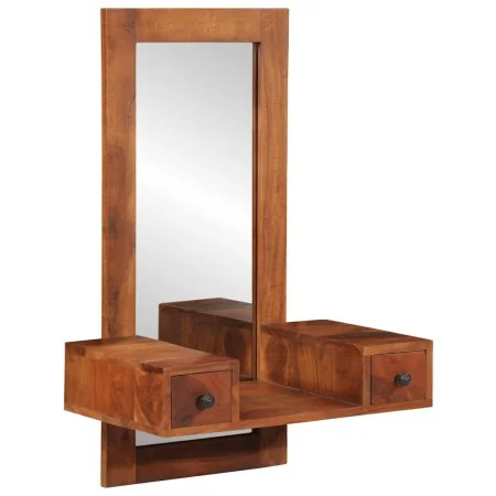 Espejo de pared con cajones madera maciza de acacia 60x33x90 cm de , Espejos - Ref: Foro24-4102372, Precio: 146,26 €, Descuen...