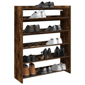 Zapatero madera contrachapada roble ahumado 80x25x100 cm de , Zapateros y organizadores de calzado - Ref: Foro24-859900, Prec...