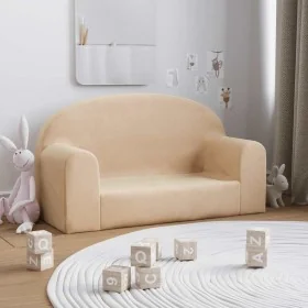 Sofá infantil de 2 plazas de felpa suave color crema de , Mobiliario para bebés y niños pequeños - Ref: Foro24-357013, Precio...