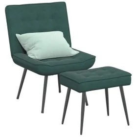 Sillón de relax con reposapiés terciopelo verde oscuro de , Sillas - Ref: Foro24-4012329, Precio: 107,91 €, Descuento: %