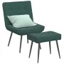 Sillón de relax con reposapiés terciopelo verde oscuro de , Sillas - Ref: Foro24-4012329, Precio: 107,91 €, Descuento: %