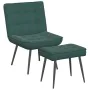Sillón de relax con reposapiés terciopelo verde oscuro de , Sillas - Ref: Foro24-4012329, Precio: 107,91 €, Descuento: %