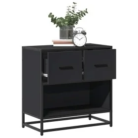 Mesilla de noche negra 60x31x60 cm madera procesada y metal de , Mesitas de noche - Ref: Foro24-848694, Precio: 66,16 €, Desc...