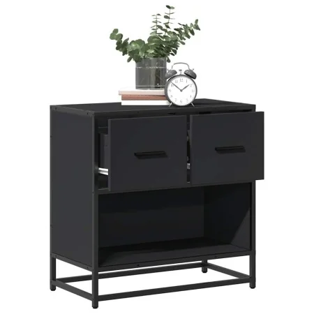 Mesilla de noche negra 60x31x60 cm madera procesada y metal de , Mesitas de noche - Ref: Foro24-848694, Precio: 66,16 €, Desc...