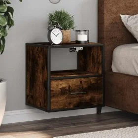 Mesitas de noche pared 2 uds color roble ahumado 40x31x39,5 cm de , Mesitas de noche - Ref: Foro24-848739, Precio: 67,20 €, D...