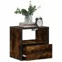 Mesitas de noche pared 2 uds color roble ahumado 40x31x39,5 cm by , Nightstands - Ref: Foro24-848739, Price: 67,20 €, Discoun...