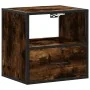 Mesitas de noche pared 2 uds color roble ahumado 40x31x39,5 cm by , Nightstands - Ref: Foro24-848739, Price: 67,20 €, Discoun...