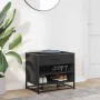Banco zapatero madera de ingeniería y metal negro 60x40x53,5 cm by , Benches for halls and storage - Ref: Foro24-849219, Pric...