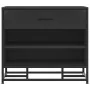 Banco zapatero madera de ingeniería y metal negro 60x40x53,5 cm by , Benches for halls and storage - Ref: Foro24-849219, Pric...
