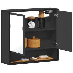 Armario de baño con espejo madera ingeniería negro 65x20x60 cm de , Tocadores de baño - Ref: Foro24-849259, Precio: 81,17 €, ...