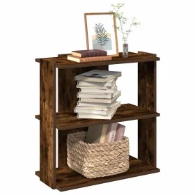 Librería 3 estantes madera ingeniería roble ahumado 60x30x60 cm de , Librerías y estanterías - Ref: Foro24-860251, Precio: 38...