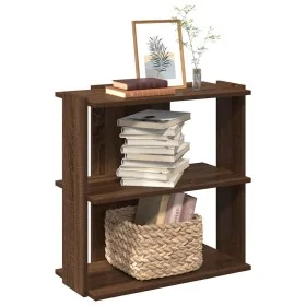 Librería 3 estantes madera ingeniería marrón roble 60x30x60 cm de , Librerías y estanterías - Ref: Foro24-860253, Precio: 39,...