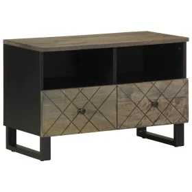 Mueble de TV madera maciza de mango negro 70x33x46 cm de , Almacenamiento para CD y DVD - Ref: Foro24-4017685, Precio: 88,00 ...