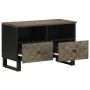 Mueble de TV madera maciza de mango negro 70x33x46 cm de , Almacenamiento para CD y DVD - Ref: Foro24-4017685, Precio: 88,00 ...