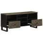 Mueble de TV madera maciza de mango negro 100x33x46 cm von , CD- und DVD-Speicher - Ref: Foro24-4017702, Preis: 111,70 €, Rab...