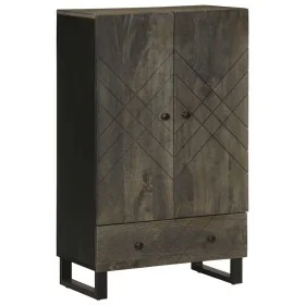 Aparador alto madera maciza de mango negro 60x33x100 cm de , Almacenamiento para CD y DVD - Ref: Foro24-4017714, Precio: 135,...