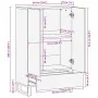 Aparador alto madera maciza de mango negro 60x33x100 cm de , Almacenamiento para CD y DVD - Ref: Foro24-4017714, Precio: 135,...