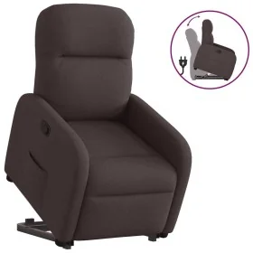 Sillón reclinable elevable tela marrón oscuro de , Sillones - Ref: Foro24-3302977, Precio: 265,01 €, Descuento: %