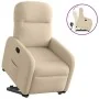 Sillón reclinable elevable de tela color crema de , Sillones - Ref: Foro24-3302980, Precio: 265,69 €, Descuento: %