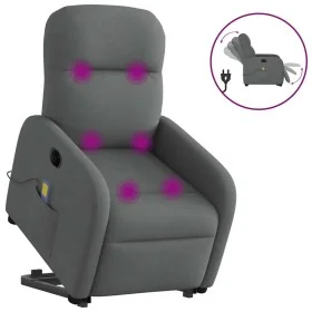 Sillón de masaje eléctrico reclinable elevable tela gris oscuro de , Sillones - Ref: Foro24-3303003, Precio: 346,53 €, Descue...
