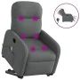 Sillón de masaje eléctrico reclinable elevable tela gris oscuro de , Sillones - Ref: Foro24-3303003, Precio: 346,53 €, Descue...