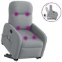 Sillón de masaje reclinable de pie de tela gris claro de , Sillones - Ref: Foro24-3302982, Precio: 284,37 €, Descuento: %