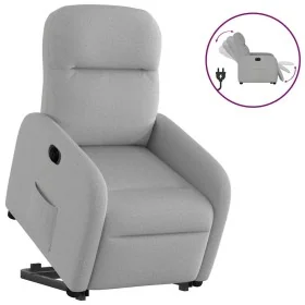 Sillón eléctrico reclinable elevable de tela gris nube de , Sillones - Ref: Foro24-3303001, Precio: 316,79 €, Descuento: %