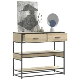 Mesa consola de madera de ingeniería roble Sonoma 90x35x80 cm de , Mesas auxiliares - Ref: Foro24-849180, Precio: 83,11 €, De...