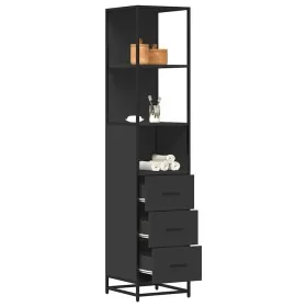 Armario de baño madera contrachapada negro 35x37,5x166 cm de , Muebles de baño - Ref: Foro24-849244, Precio: 114,26 €, Descue...