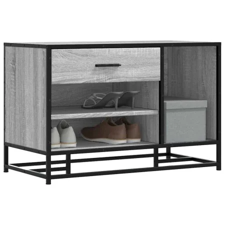 Banco zapatero madera de ingeniería gris sonoma 80x40x53,5 cm de , Bancos para recibidores y almacenamiento - Ref: Foro24-849...