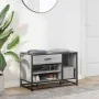Banco zapatero madera de ingeniería gris sonoma 80x40x53,5 cm de , Bancos para recibidores y almacenamiento - Ref: Foro24-849...