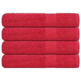 Toallas de sauna 4 uds 100% algodón rojo 80x200 cm 360 gsm de , Toallas - Ref: Foro24-136936, Precio: 47,92 €, Descuento: %