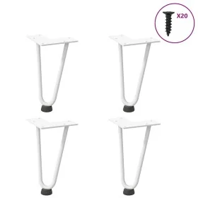 Patas de mesa tipo horquilla 4 uds acero macizo blanco 20 cm de , Patas para mesas - Ref: Foro24-4012413, Precio: 31,74 €, De...