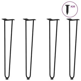 Patas de mesa tipo horquilla 4 uds acero macizo negro 72 cm by , Table legs - Ref: Foro24-4012424, Price: 52,65 €, Discount: %
