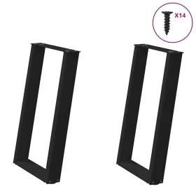 Patas para mesa comedor forma U 2uds acero negro 60x(72-73) cm de , Patas para mesas - Ref: Foro24-4012788, Precio: 78,50 €, ...