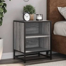 Mesita noche madera de ingeniería gris sonoma 40x31x50 cm metal de , Mesitas de noche - Ref: Foro24-848705, Precio: 36,71 €, ...