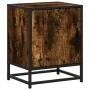 Mesita noche madera ingeniería roble ahumado 40x31x50cm metal de , Mesitas de noche - Ref: Foro24-848713, Precio: 36,47 €, De...