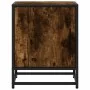 Mesita noche madera ingeniería roble ahumado 40x31x50cm metal de , Mesitas de noche - Ref: Foro24-848713, Precio: 36,47 €, De...