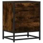 Mesita noche madera ingeniería roble ahumado 40x31x50cm metal de , Mesitas de noche - Ref: Foro24-848713, Precio: 36,47 €, De...