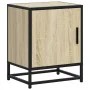 Mesita de noche madera ingeniería roble sonoma 40x31x50cm metal by , Nightstands - Ref: Foro24-848711, Price: 39,11 €, Discou...