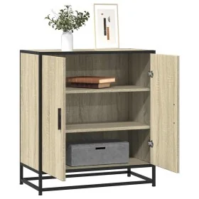 Aparador madera ingeniería y metal roble Sonoma 68x35x76 cm by , Sideboards - Ref: Foro24-848965, Price: 83,39 €, Discount: %