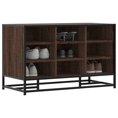 Banco zapatero madera de ingeniería marrón roble 84x40x53,5 cm by , Benches for halls and storage - Ref: Foro24-849233, Price...