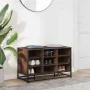 Banco zapatero madera de ingeniería marrón roble 84x40x53,5 cm by , Benches for halls and storage - Ref: Foro24-849233, Price...