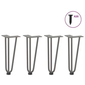 Patas mesa tipo horquilla 4 uds acero macizo acero natural 30cm de , Patas para mesas - Ref: Foro24-4012439, Precio: 48,81 €,...