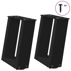 Patas de mesa de centro forma U 2uds acero negro 30x(30-31) cm by , Table legs - Ref: Foro24-4012736, Price: 54,56 €, Discoun...