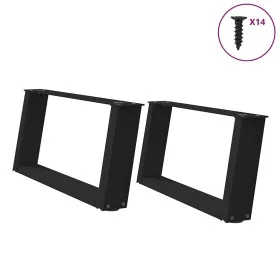 Patas de mesa de centro forma U 2uds acero negro 60x(30-31) cm by , Table legs - Ref: Foro24-4012748, Price: 68,01 €, Discoun...