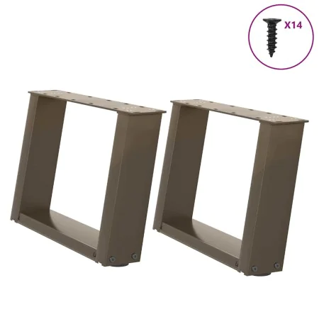 Patas de mesa centro forma U 2uds acero natural 40x(30-31) cm de , Patas para mesas - Ref: Foro24-4012743, Precio: 59,57 €, D...